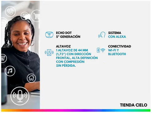 Altavoz inteligente Alexa Echo Dot de 5ª generación|Remate Abril 2026 50% DESCUENTO