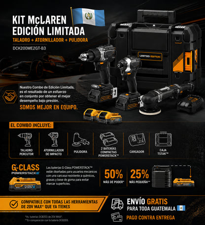 Kit MClaren Dewalt Edicion Limitada Taladro Atornillador + Pulidora Dck200me2gt-b3
