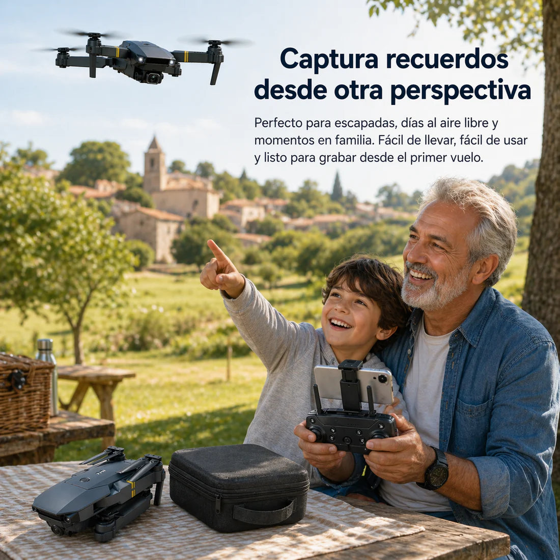 SKYCAM PRO™ | Dron profesional con doble cámara 4K, despegue automático y transmisión Wifi en directo al móvil. Captura fotos y vídeos de calidad. (Solo Hoy Incluye maletín rígido + 2 baterías GRATIS para volar todo el día)