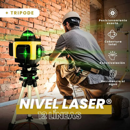NIVEL LÁSER 12 LÍNEAS: 4D AUTONIVELANTE - 50% DESCUENTO
